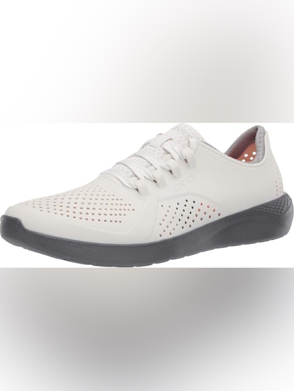 CROCS literide pacer Men’s White Athletic Lace-Up Shoe with Grey Sole